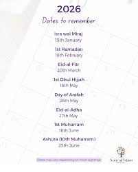 Let's get ready for 2026! Important dates for your diaries.