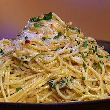 If desired, scoop out a spoonful of the sautéed garlic to garnish with when serving. The Chew Recipe Michael Symon S Angel Hair With Olive Oil Garlic And Chili Flake The Chew Recipes Tasty Pasta Food