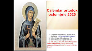 Ianuarie ( zile) ziua 10 ore, noaptea 14 ore. Calendar Ortodox Calendar Ortodox Pentru Luna Octombrie 2020 Youtube
