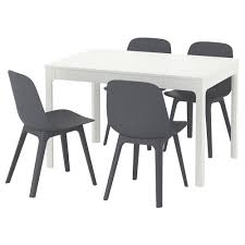 Ekedalen Odger Table And 4 Chairs White Blue 47 1 4 70 7 8 120 180 Cm Weisse Stuhle Tisch Stuhle