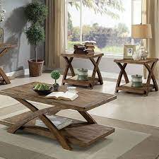 Bryanna 3 Piece Coffee Table Set Antique Light Oak In 2021 Living Room Table Sets Coffee Table 3 Piece Coffee Table Set
