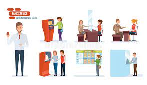 This time, those decisions carry higher stakes: Bank Finance Clients People Working In Office Financial Advisor Cashiers Stock Vector Illustration Of Colleagues Cash 94250412