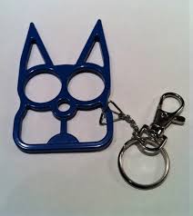 Cool personality titanium kubotan self defense keychain woman self defense edc. Kitty Cat Self Defense Keychains Navy Blue