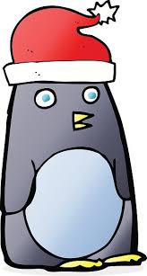 Christmas penguin clipart vector and illustration. Cartoon Christmas Penguin Clipart Image