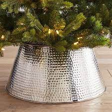Hammered Silver Metal Tree Collar Tree Collar Metal Tree Creative Christmas Trees