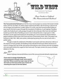Transcontinental Railroad History Worksheet Education Com Social Studies Worksheets 4th Grade Social Studies History Worksheets