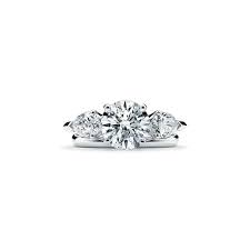 tiffany three stone engagement ring with pear shaped side