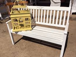 Lovely All White Garden Bench Or Use It On The Patio Hey Judes Has Lots Of Everything And As We Now Have A H Lovely Antiques White Garden Bench Barn Furniture