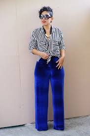 Black White And Royal Blue Outfits Black And White Stripes And Royal Blue Velvet Mimi G Style Blue Velvet White Stripe Royal Blue