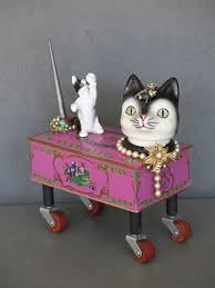 Cat Assemblage Play Date Mother And Daughter Etsy In 2020 Assemblage Robot Animal Louis Sherry