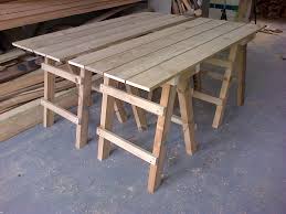 Trestle Tables For Outdoor Use With Your Family In 2020 Wooden Trestle Table Trestle Table Wooden Dining Tables