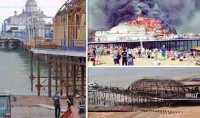 Fire chiefs say the hotel is seriously damaged and will need an expert examination before a decision is made about its future. Workman Who Died After Fall From Fire Damaged Eastbourne Pier Named Uk News Express Co Uk