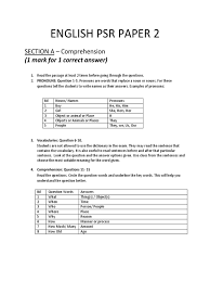 Paper 2 question 5 june 2018 exemplar 38/40 marks. English Psr Paper 2 Question Reading Comprehension