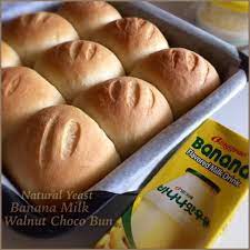 my mind patch natural yeast banana milk choco walnut bun 天然酵母香蕉奶核桃巧克力面包 banana milk chocolate recipes yeast