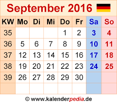Pergerakan dan posisi bulan terhadap bumi selama periode september 2020 digunakan untuk memberikan. Kalender September 2016 Als Pdf Vorlagen