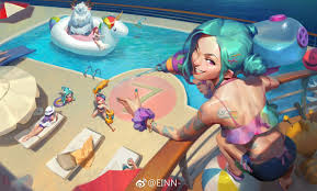 Pool Party League Of Legends Lol League Of Legends Personagens Do League Of Legends Leona League Of Legends