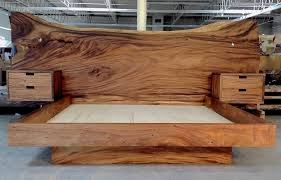 Monkeypod Headboard And King Platform Bed With Floating Nightstands Bjorling Grant Black Walnut Furniture Walnut Furniture Walnut Wood Furniture