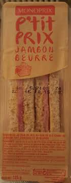 P Tit Prix Jambon Beurre Monoprix 125 G