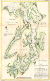 1867 U S Coast Survey Chart Or Map Of Puget Sound Washington By Paul Fearn