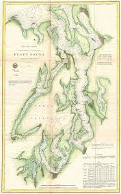 1867 u s coast survey chart or map of puget sound washington by paul fearn