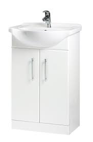 Edwardian 560mm basin & freestanding rectangular cloakroom vanity unit. B Q White Vanity Unit Basin Departments Diy At B Q From B Q Bathroom Cabinet Bathroom Storage Units Freestanding Bathroom Furniture White Vanity