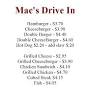 Mac's Drive-In from menuguide.com