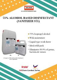 Skip to the beginning of the images gallery. 75 Alcohol Based Disinfectant Sanitizer Isochem Combac Series S75 4l