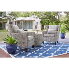 Hampton Bay Megan Grey All Weather Wicker Outdoor Patio Lounge Chair With Cushion 2 Pack 65 516181 1 The Home Depot In 2021 Patio Lounge Chairs Outdoor Bistro Set Resin Patio Furniture