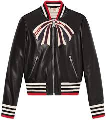 Gucci Leather Bomber Jacket With Bow Bomber Jacket Jackets Men Fashion Gucci Jacket