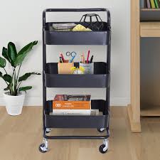 details about 3 tier rolling cart all purpose utility cart storage cart trolley on wheels w