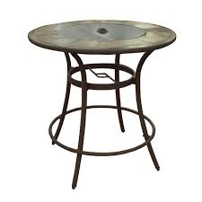 Allen Roth Safford 40 In W X 40 In L Round Aluminum Bar Table Outdoor Bar Furniture Patio Bar Table Glass Table