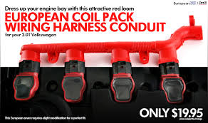 Instead, all this wiring is bundled together inside flexible plastic conduit to create wiring harnesses that traverse the vehicle through channels along a vehicle's sides, ceiling, and floor. Ecs Tuning Volkswagen 2 0t Red Coil Pack Wiring Harness Conduit Click Here 6speedonline Porsche Forum And Luxury Car Resource