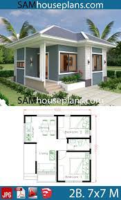 House Plans 7x7 With 2 Bedrooms Full Plans Sam House Plans Small House Design Philippines Small House Design Plans Small House Design