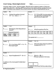 Circuit Training Ultimate Algebra Review Algebra Review Algebra Teacher Planning