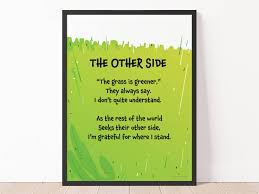 Grass is Greener Digital Wall Art for Kid, Printable Green Illustrations,  Colorful Green Inspirational Poem for Child Instant Download
