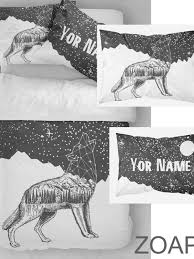 Wolf Twin Baby Bedding Wolf Toddler Bedding Woodland Bedding Set White And Black Bedding Personalized Pillowcase Moon And Sky And Wolf In 2020 Woodland Bedding Baby Bed Black Bedding