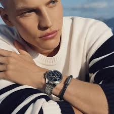 Hilfiger Lars Chronograph Blue Dial Silver Steel Strap Watch For Men