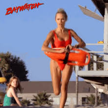 Baywatch is an american action drama television series about lifeguards who patrol the beaches of los angeles county, california and hawaii, starring david hasselhoff. Baywatch S Gifs On Tenor