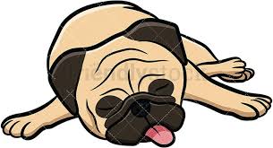 Apricot Pug Dog Sleeping Cartoon Vector Clipart Friendlystock Sleeping Dogs Pug Dog Cartoon Dog