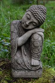 Sleeping Welsh Buddha Statue Hand Cast Stone Garden Ornament Koi Onefold Uk Ebay Garden Ornaments Stone Garden Statues Garden Stones