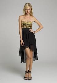 Short Dresses Strapless Hi Lo Short Dress With Sequined Bodice From Camille La Vie And Group Usa Strapless Prom Dresses Dresses Fancy Dresses