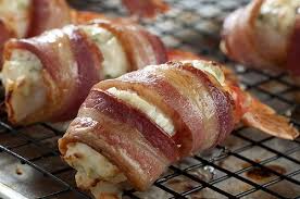 Holding all in your hand, wrap bacon around and secure with a wooded toothpick. Pin On Food
