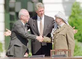 The famous handshake between the then plo leader, yasser arafat, and yitzhak rabin, the then israeli prime minister, at the clinton white rabin's assassination in 1995 marked a sharp decline. The Oslo Handshake 25 Years On The Boston Globe