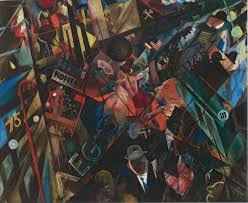 German Satirical Painter George Grosz July 26 1893 1959 George Grosz Das Tempo Der Strasse 1918 Oil On Wood War Art Art German Art