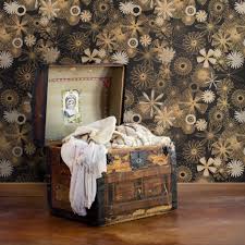 He can't leave me yet he just can't. Spiro Trip Wallpaper Metallic Gold Ivory On Matte Black Manuka Textiles
