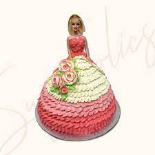 For nearly 60 years little girls have loved barbie. Buy 100 Fresh Pink White Two Colour Barbie Birthday Cake Online In London Same Day Delivery Sugaholics