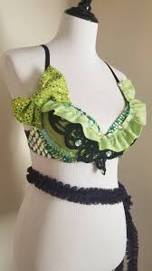 green tinkerbell tiana size s m disney rave costume bra