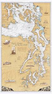 Puget Sound San Juan Islands Chart Paper Or Laminated Wall Map