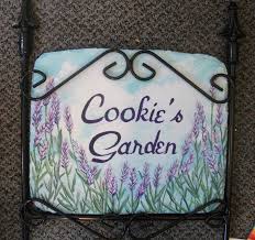 Lavender Slate The Wording Can Be Changed To Welcome Or Whatever You Want Www Slatelady Com Slate Signs Garden Signs Hand Painted