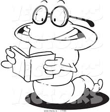 37+ bookworm coloring pages for printing and coloring. Vector Of A Cartoon Worm Reading A Book Coloring Page Outline By Toonaday 17105